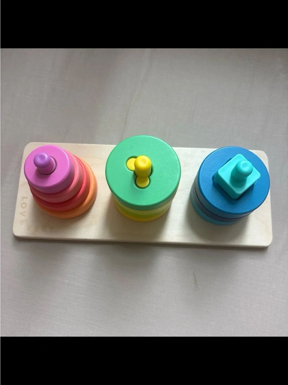 Lovevery Twist & Pivot Pattern Puzzle - Multicolor Stacking Toy